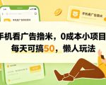 手机看广告撸米，0成本小项目，每天可搞50，懒人玩法