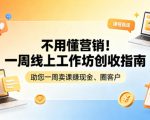 不用懂营销！一周线上工作坊创收指南，助您一周卖课賺现金、圈客户