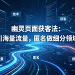 用懂技术！幽灵页面获客法：免费引海量流量，匿名做细分领域头部