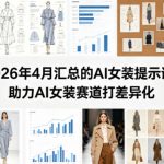 2026年4月汇总的AI女装提示词，助力AI女装赛道打差异化