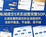 私域成交5天实战营完整SOP，从朋友圈到成交的全流程闭环，告别不敢发、不会聊、卖不掉